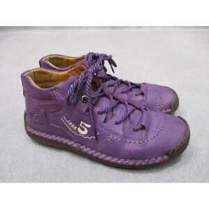 Geaino Women's Purple Lace-Up Mid-Top Boots Size CN39 (US 8.5-9) Caoutchouc 1988
